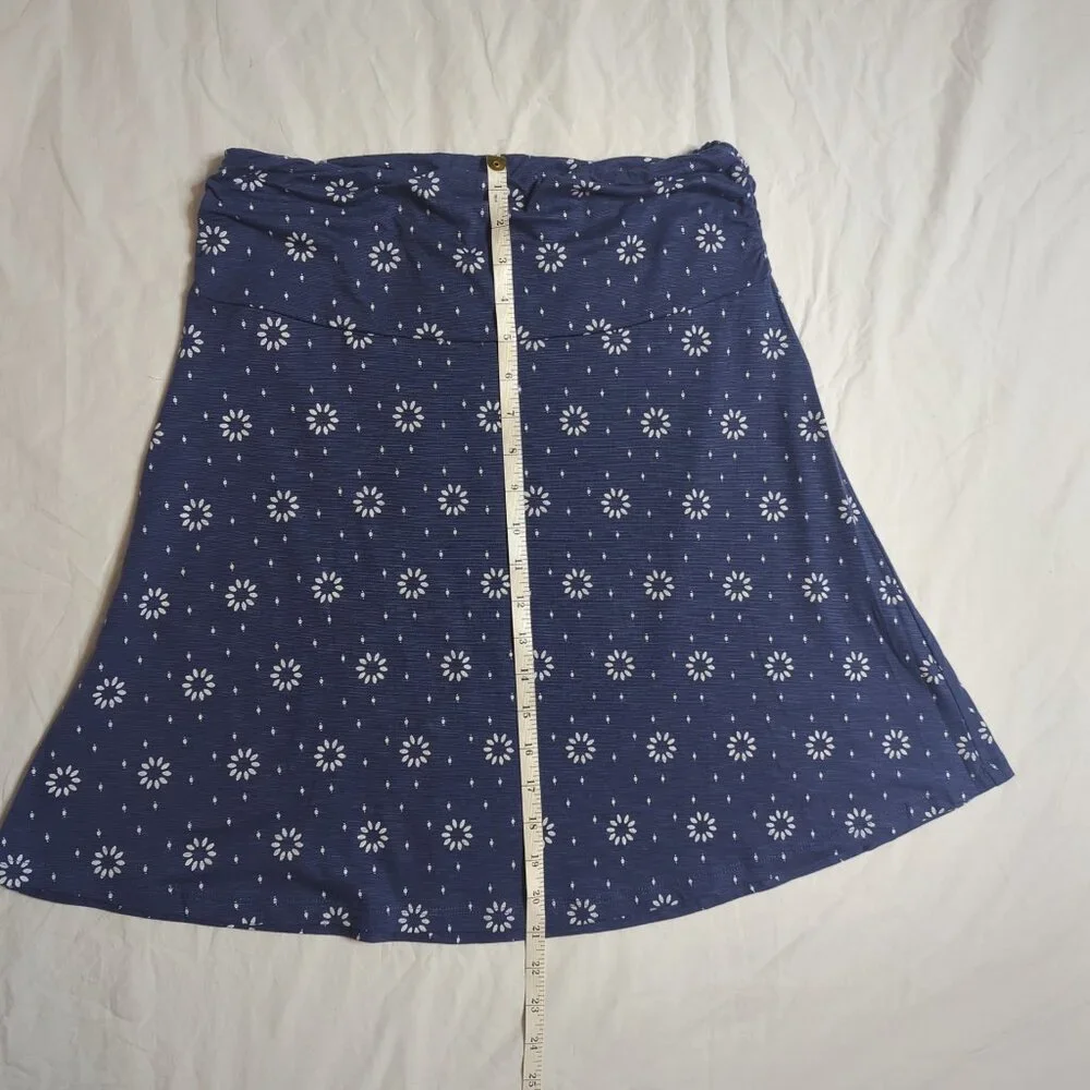 Toad&Co Women's Size Small Chaka Skirt, Navy Blue Print - Picture 4 of 8